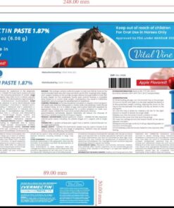 VITALVINE Ivermectin 1.87% Paste for Horses – Apple Flavor 6.08g Syringe, Treats Horses Up to 1250 lbs (3-Pack)