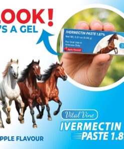 VITALVINE Ivermectin 1.87% Paste for Horses – Apple Flavor 6.08g Syringe, Treats Horses Up to 1250 lbs (3-Pack)