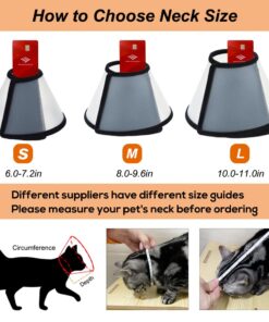 Vivifying Cat Cone Collar– 3 Sizes Lightweight Soft Edge Recovery Cone for Cats, Adjustable Plastic Elizabethan Anti-Lick E-Collar for Post-Surgery Protection (Small)