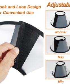 Vivifying Cat Cone Collar– 3 Sizes Lightweight Soft Edge Recovery Cone for Cats, Adjustable Plastic Elizabethan Anti-Lick E-Collar for Post-Surgery Protection (Small)