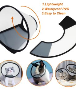 Vivifying Cat Cone Collar– 3 Sizes Lightweight Soft Edge Recovery Cone for Cats, Adjustable Plastic Elizabethan Anti-Lick E-Collar for Post-Surgery Protection (Small)