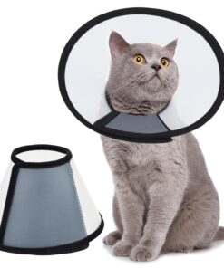 Vivifying Cat Cone Collar– 3 Sizes Lightweight Soft Edge Recovery Cone for Cats, Adjustable Plastic Elizabethan Anti-Lick E-Collar for Post-Surgery Protection (Small)