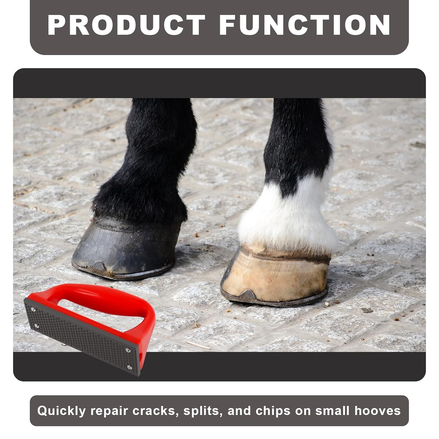 Wadoy Mini Hoof Rasp for Horses, Farrier Rasp for Goat Feet Hooves, Portable Hoof Trimming Tool, Ergonomic Grip to Removes Excess Hoof for Foals, Goats, Ponies & Donkeys Other...