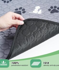 WanpeeGoo Washable Pee Pads for Dogs, 4 Pack Absorbent Reusable Training Dog Pads Pet Puppy Pads, Non-Slip Potty Pads for Whelping, Playpen, Crate, Bed, Grey 18