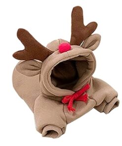 Warm Dog Winter Clothes Cute Fruit Dog Coat Hoodies Fleece Pet Dogs Costume Jacket for French Bulldog Chihuahua Ropa para Perro(Coffee,XS)