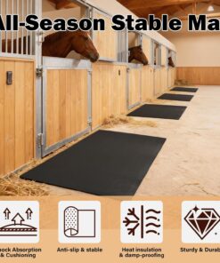 Wibeelee Rubber Horse Stall Mat, 3.7x6 Ft Stable Mat with Shock Absorption & Cushioning Waterproof Non-Slip Flooring for Horse Stalls Livestock Barn Farm Cattle Sheep & Pig Shed...
