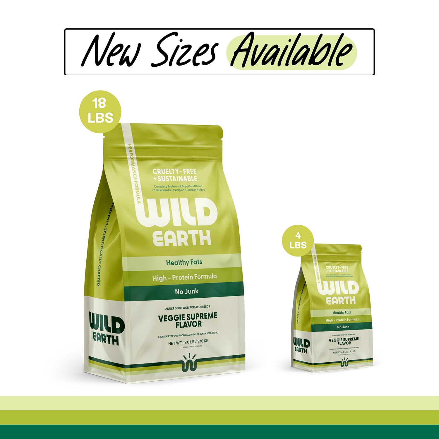 Wild Earth Vegan Dry Dog Food Performance Formula | Plant-Based Vegetarian Kibble | Wheat-Free, Allergen-Free, Veterinarian-Developed | Veggie Supreme Flavor, 18lb Bag