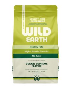 Wild Earth Vegan Dry Dog Food Performance Formula | Plant-Based Vegetarian Kibble | Wheat-Free, Allergen-Free, Veterinarian-Developed | Veggie Supreme Flavor, 18lb Bag