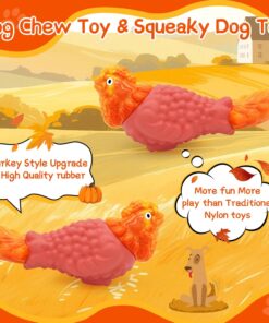 WinTour Tough Dog Toys for Aggressive Chewers, Dog Chew Toys for Large Dogs, Turkey Indestructible Squeaky Dogs Toy to Keep Them Busy