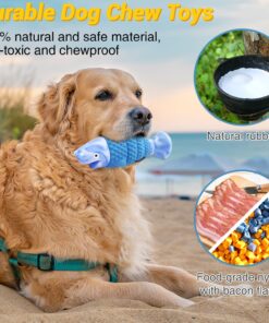 WinTour Tough Dog Toys for Aggressive Chewers, Indestructible Dog Chewers for Medium & Large Breeds, Squeaky Durable Chew Toys to Keep Them Busy, Reduce Boredom, Teeth Cleaning,...