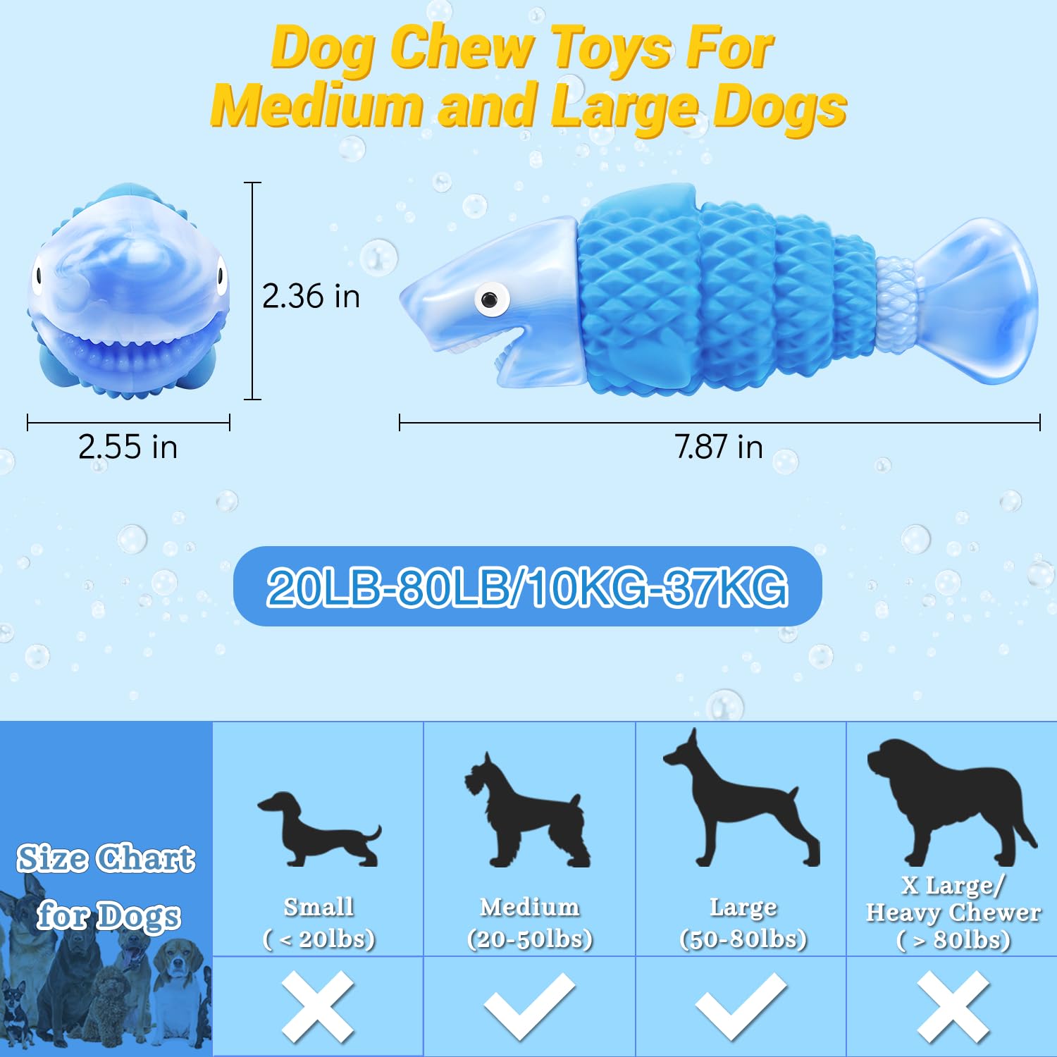 WinTour Tough Dog Toys for Aggressive Chewers, Indestructible Dog Chewers for Medium & Large Breeds, Squeaky Durable Chew Toys to Keep Them Busy, Reduce Boredom, Teeth Cleaning,...