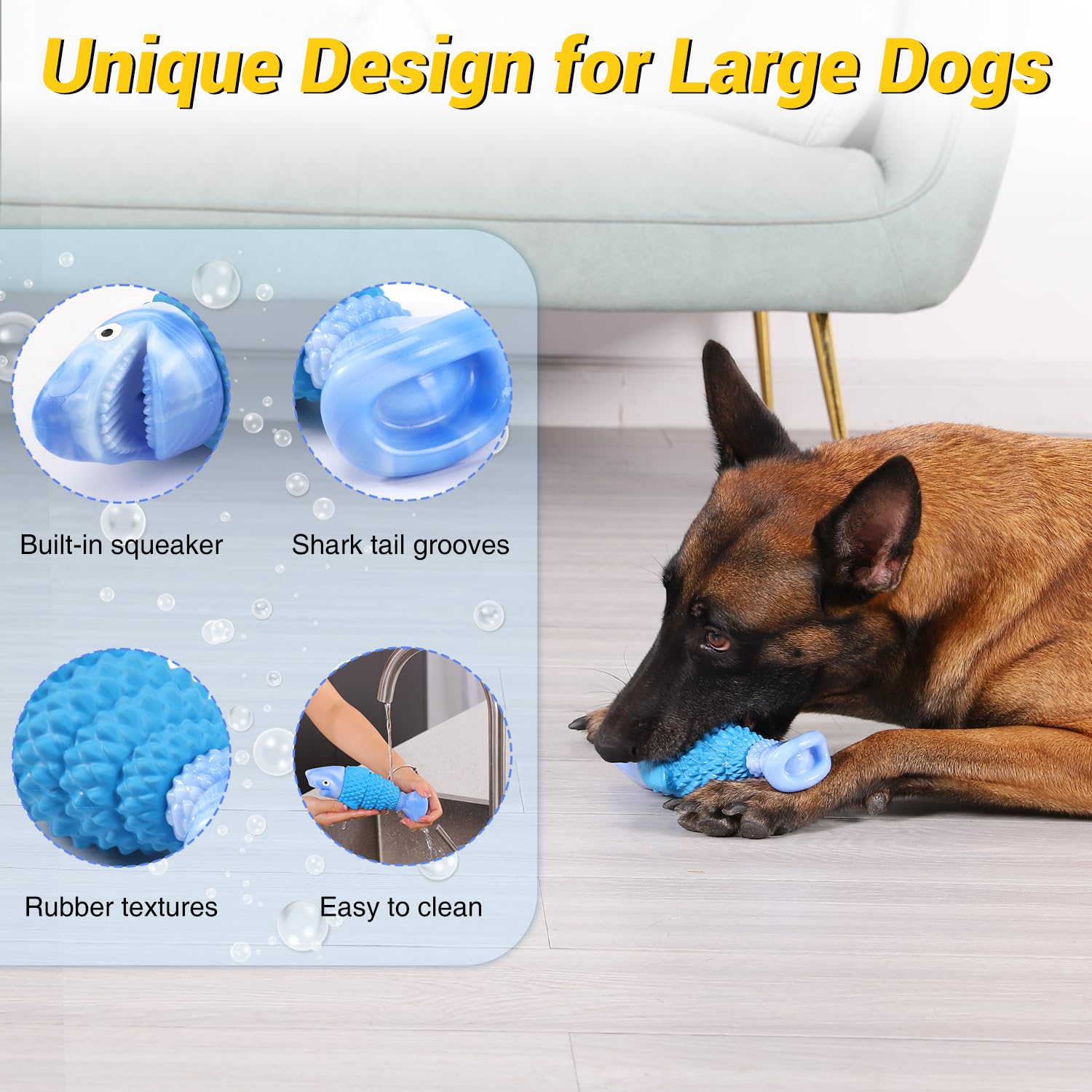 WinTour Tough Dog Toys for Aggressive Chewers, Indestructible Dog Chewers for Medium & Large Breeds, Squeaky Durable Chew Toys to Keep Them Busy, Reduce Boredom, Teeth Cleaning,...