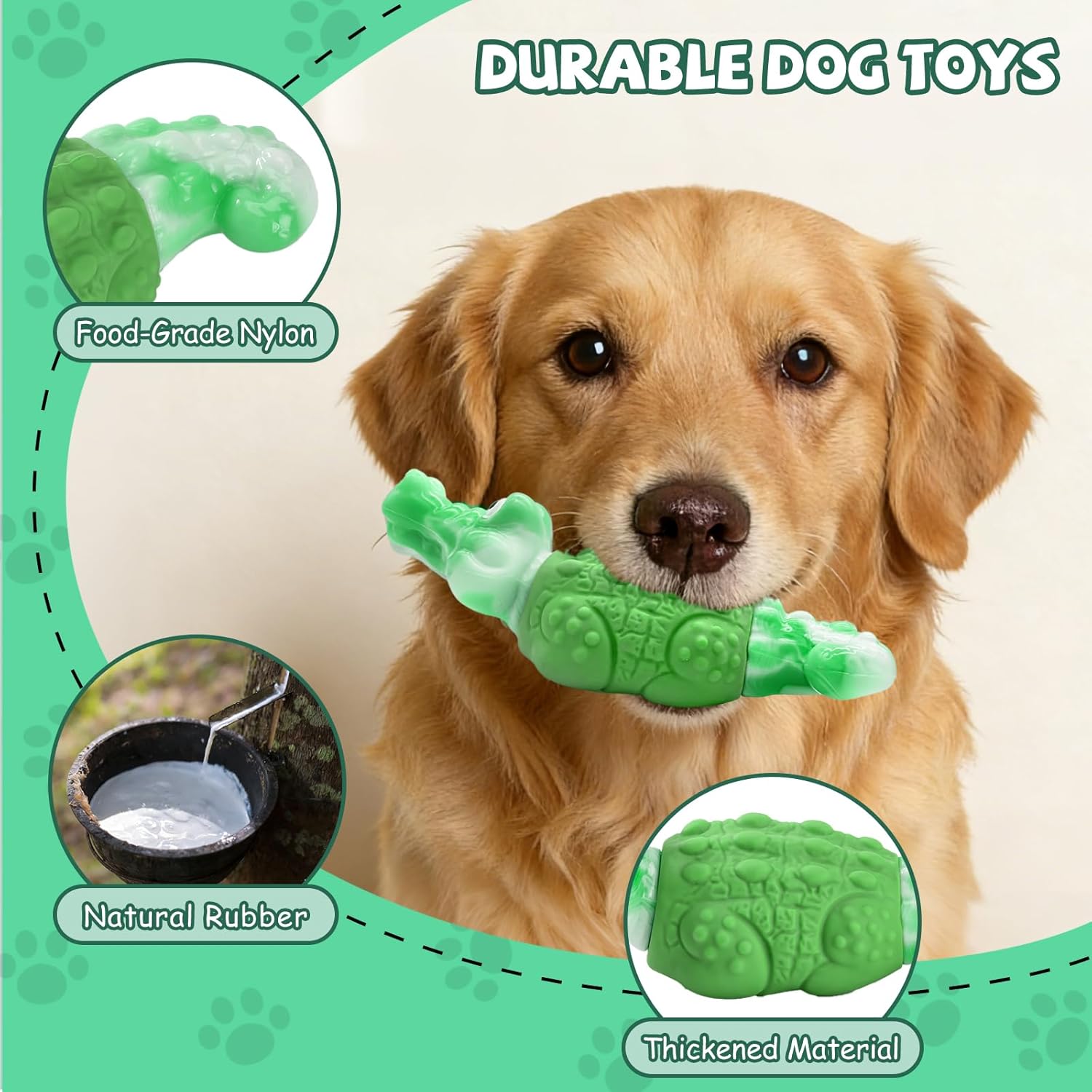 WinTour Tough Dog Toys for Large Dogs, Indestructible Dog Toy for Aggressive Chewers with Squeaky, Durable Chew Toys to Keep Them Busy for Medium and Large Breeds, Interactive...