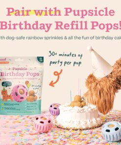 WOOF Party Pupsicle - Long-Lasting Interactive Dog Toys for Boredom - Low-Mess Design - Birthday Gifts for Dogs - Large Dog Toys - Buddy Blue