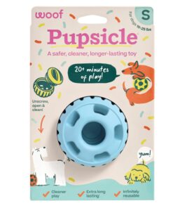 WOOF Party Pupsicle - Long-Lasting Interactive Dog Toys for Boredom - Low-Mess Design - Birthday Gifts for Dogs - Large Dog Toys - Buddy Blue