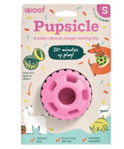 WOOF Party Pupsicle - Long-Lasting Interactive Dog Toys for Boredom - Low-Mess Design - Birthday Gifts for Dogs - Large Dog Toys - Buddy Blue
