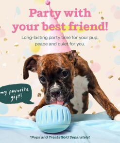 WOOF Party Pupsicle - Long-Lasting Interactive Dog Toys for Boredom - Low-Mess Design - Birthday Gifts for Dogs - Large Dog Toys - Buddy Blue