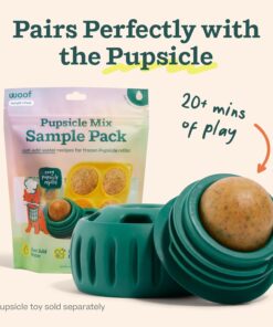 WOOF Pupsicle Mix Sample Pack - Easy-to-Make DIY Pupsicle Refills - Delicious Mix for the Pupsicle Interactive Dog Toy - with Bacon & Cheese, Calming, Balanced Belly, and Dental...