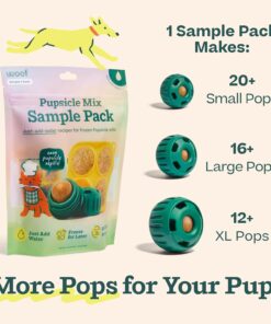 WOOF Pupsicle Mix Sample Pack - Easy-to-Make DIY Pupsicle Refills - Delicious Mix for the Pupsicle Interactive Dog Toy - with Bacon & Cheese, Calming, Balanced Belly, and Dental...