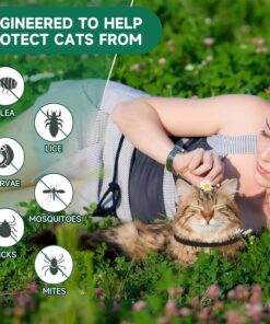 Woyamay 4 Pack Flea Collar for Cats, Cat Flea and Tick Treatment, 32-Month Flea and Tick Prevention for Cats, Waterproof Cat Flea Collar, Adjustable Cat Flea and Tick Collar for...