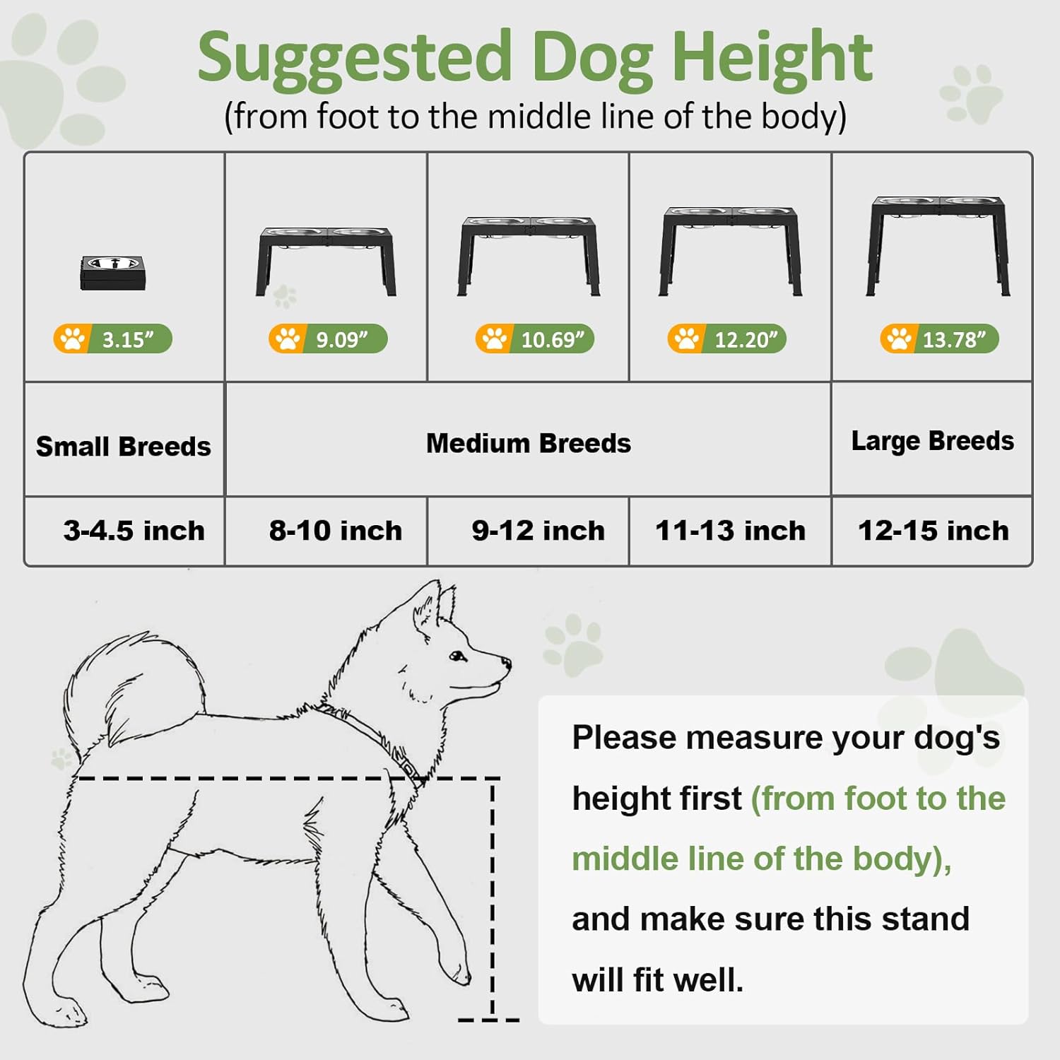 XIAZ Elevated Dog Bowls Large Breed Raised Dogs Bowl Stand Large/Medium Sized Dog Stainless Steel Food Water Bowl Stands 5 Heights Adjustable 9/11/12/14in Black Pet Feeder Dish...