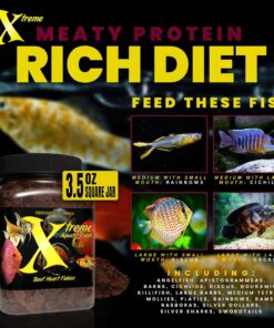 Xtreme Beef Heart Flakes - High Protein, Nutrient-Dense for Tropical & Freshwater Fish, Supports Growth, Color Enhancement, Easy Digestion - Ideal for Discus and Cichlids (3.5oz)