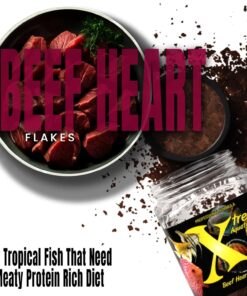 Xtreme Beef Heart Flakes - High Protein, Nutrient-Dense for Tropical & Freshwater Fish, Supports Growth, Color Enhancement, Easy Digestion - Ideal for Discus and Cichlids (3.5oz)