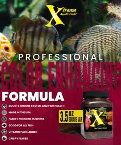 Xtreme Beef Heart Flakes - High Protein, Nutrient-Dense for Tropical & Freshwater Fish, Supports Growth, Color Enhancement, Easy Digestion - Ideal for Discus and Cichlids (3.5oz)