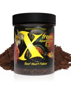 Xtreme Beef Heart Flakes - High Protein, Nutrient-Dense for Tropical & Freshwater Fish, Supports Growth, Color Enhancement, Easy Digestion - Ideal for Discus and Cichlids (3.5oz)