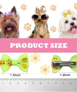 YAKA 60PCS (30 Paris) Cute Puppy Dog Small Bowknot Hair Bows with Metal Clips Handmade Hair Accessories Bow Pet Grooming Products (60 Pcs,Cute Patterns)