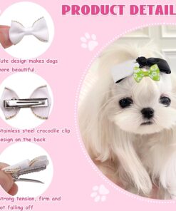 YAKA 60PCS (30 Paris) Cute Puppy Dog Small Bowknot Hair Bows with Metal Clips Handmade Hair Accessories Bow Pet Grooming Products (60 Pcs,Cute Patterns)