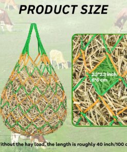 YedsIntu 3 Pcs Hay Bags for Horses, Hay Nets for Horses Goat Sheep,Goat Hay Feeder for Slower Feeding,Strong Load-Bearing Hay Bag Hanging for Horse Stable Trailer