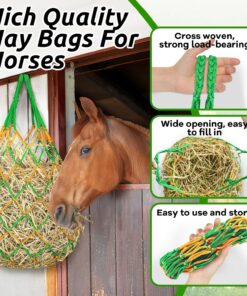 YedsIntu 3 Pcs Hay Bags for Horses, Hay Nets for Horses Goat Sheep,Goat Hay Feeder for Slower Feeding,Strong Load-Bearing Hay Bag Hanging for Horse Stable Trailer