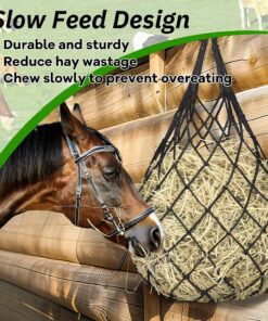 YedsIntu 3 Pcs Hay Bags for Horses, Hay Nets for Horses Goat Sheep,Goat Hay Feeder for Slower Feeding,Strong Load-Bearing Hay Bag Hanging for Horse Stable Trailer