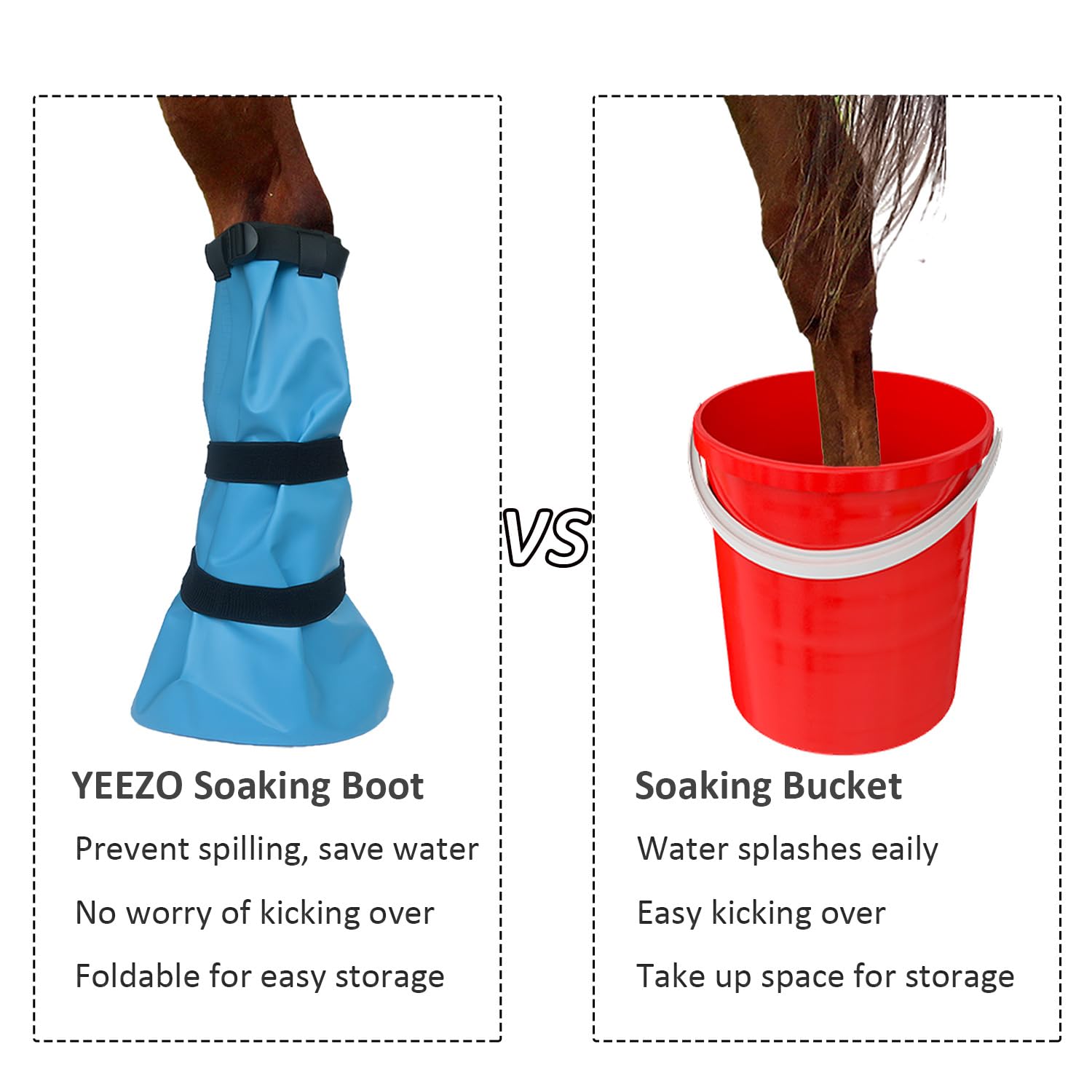 yeezo Hoof Soaking Boot Horse Soaker Hooves Treatment Bag with EVA Pad 1 Pair