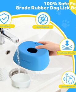 Yipetor Slow Feeder Dog Bowls for Liquid Treat, 【Enrichment Ball-Roll】 Bone Broth Dog Lick Bowl, 3/4 Cup Yogurt Pup Lick Toy for Large Medium Small Breeds Dietary...