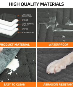 YJGF Back Seat Extender,Dog Seat Cover for Back Seat,Hard Bottom Car Seat Cover for Dogs,Dog Hammock for Car,Back Seat Pet Cover for Dogs（Grey,for Car/SUV/Small Truck）