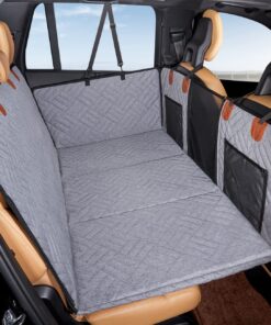 YJGF Back Seat Extender,Dog Seat Cover for Back Seat,Hard Bottom Car Seat Cover for Dogs,Dog Hammock for Car,Back Seat Pet Cover for Dogs（Grey,for Car/SUV/Small Truck）