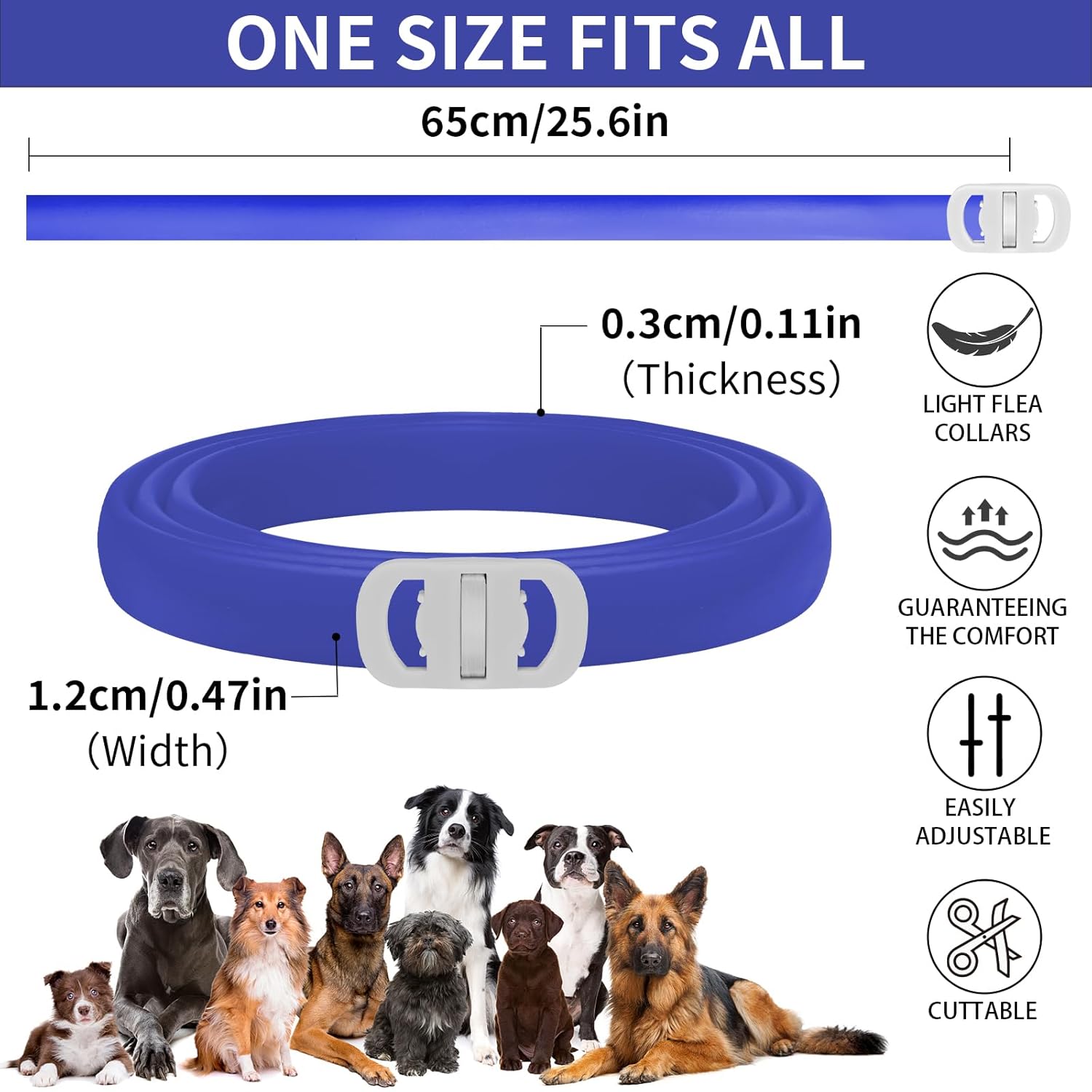YOTANGO 4 Pack Flea Collar for Dogs, Dog Flea Collar Waterproof, 32 Months Prevention, Dog Fleas and Tick Treatment, Adjustable Fleas and Tick Protection for Dogs Puppy(Blue &...