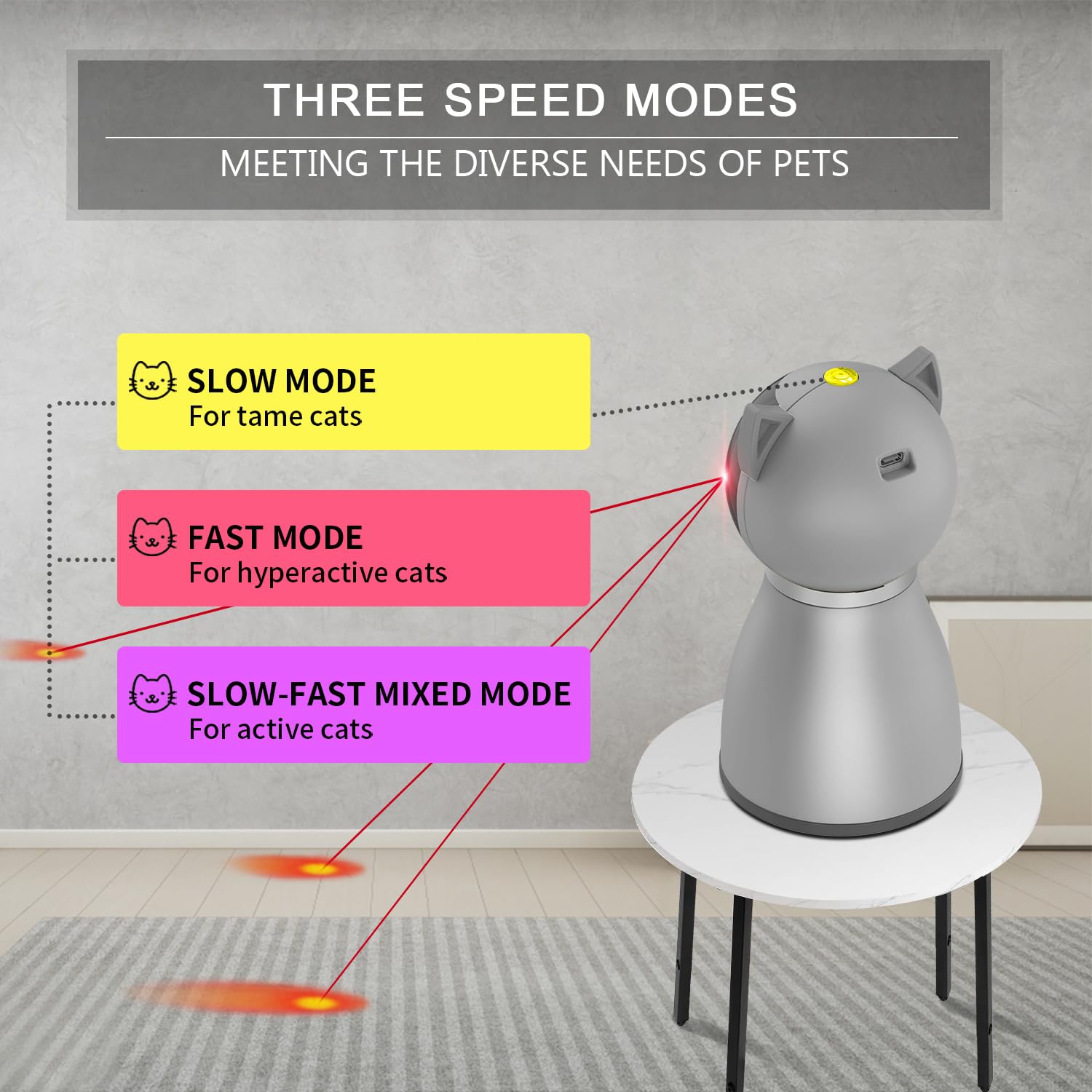 YVE LIFE Laser Cat Toys for Indoor Cats,The 4th Generation Real Random Trajectory Motion Activated Rechargeable Automatic Cat Laser Toy,Interactive Cat Toys for Bored Indoor...