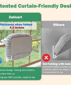 Zakkart SnugCloud Foldable Cat Window Perch - Cordless, Ultra Soft Machine Washable Bed with 4-Sided Bolster, Metal Frame - Window Hammock for Large Cats and Kittens (Cream...