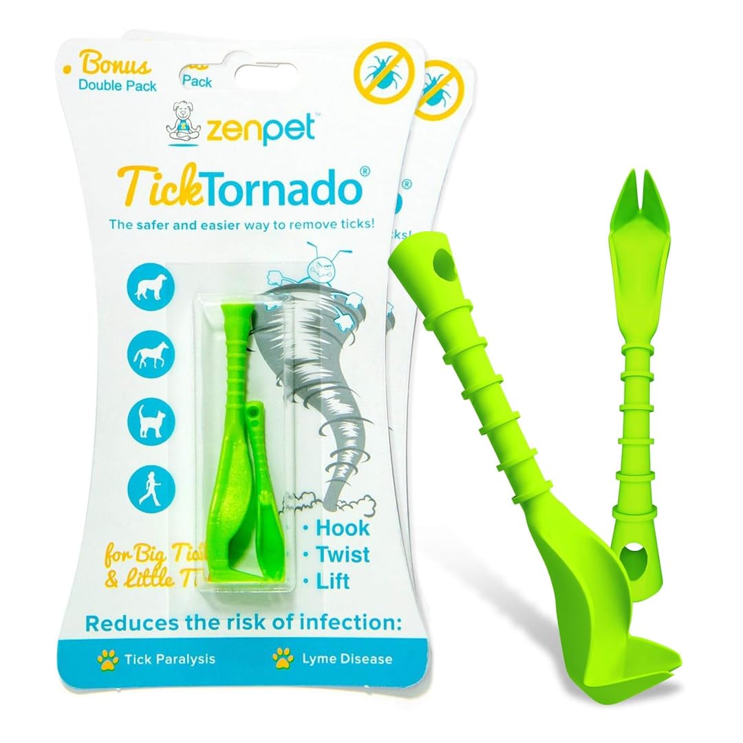 ZenPet Tick Tornado Tick Remover Tool for Dogs, Cats, Horses, Humans (4 Pack) – Safe & Easy Tick Removal, Vet-Approved Grabber Tool for Hiking, Camping, Travel, Lyme Disease &...