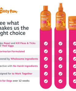 Zesty Paws Flea and Tick Kit for Dogs - Shampoo, Spray & Soft Chews that Kill Fleas, Ticks & Their Eggs - Prevention, Protection & Repellent - Soothes Itchy & Irritated Dog Skin
