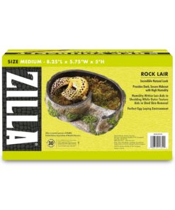 Zilla Rock Lair, Naturalistic Hide, Supports Shedding and Egg-Laying, Retains Humidity, Ideal for Snakes and Lizard, Medium