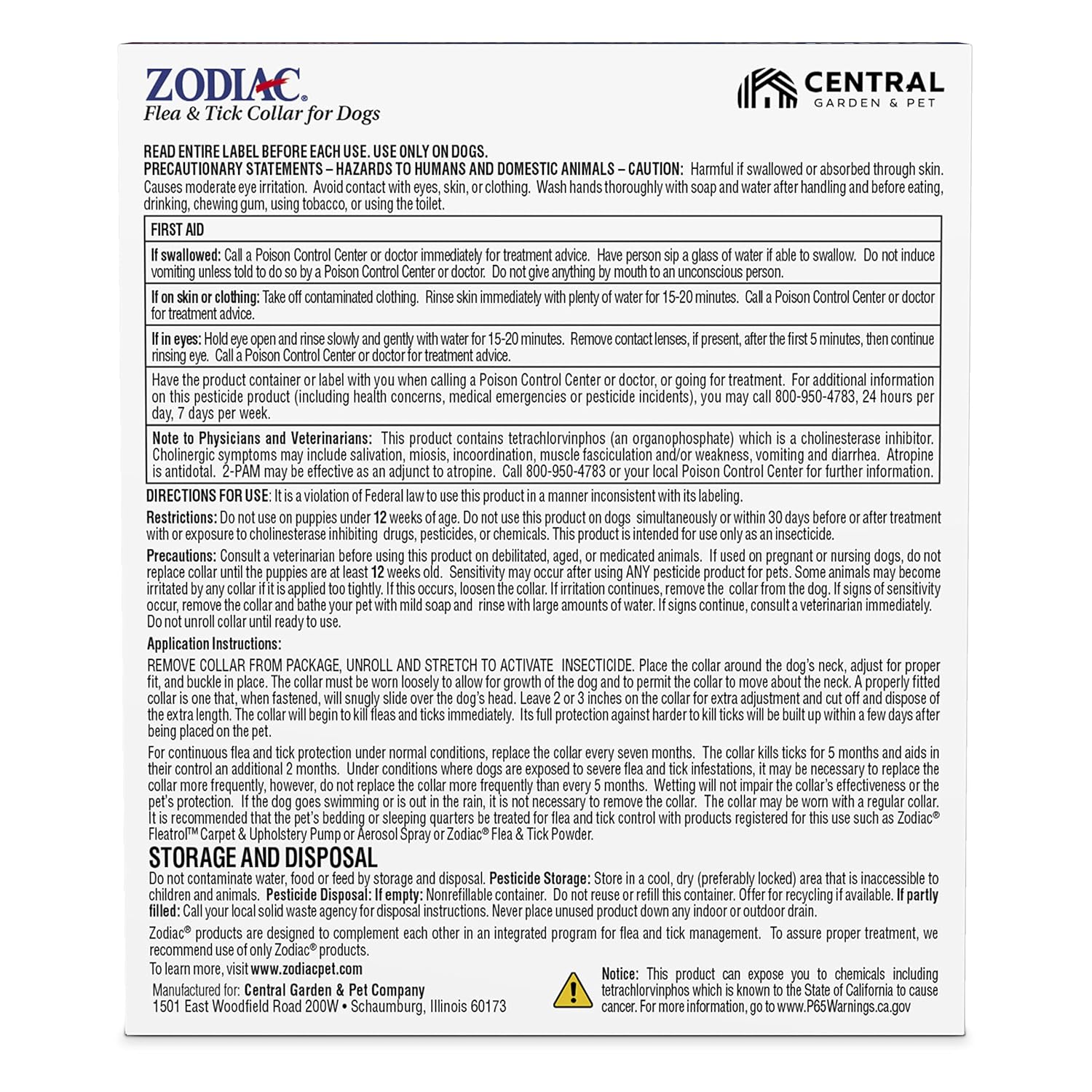 Zodiac Flea and Tick Collar for Dogs Small