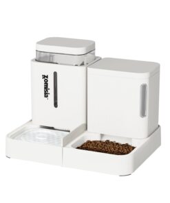 ZOMISIA Automatic Cat Feeder and Water Dispenser Set, 2 in 1 Gravity Cat Food Dispenser with 180 Degree Rotatable, Pet Self Feeding Large Capacity for Small Dogs Puppy Kitten,...
