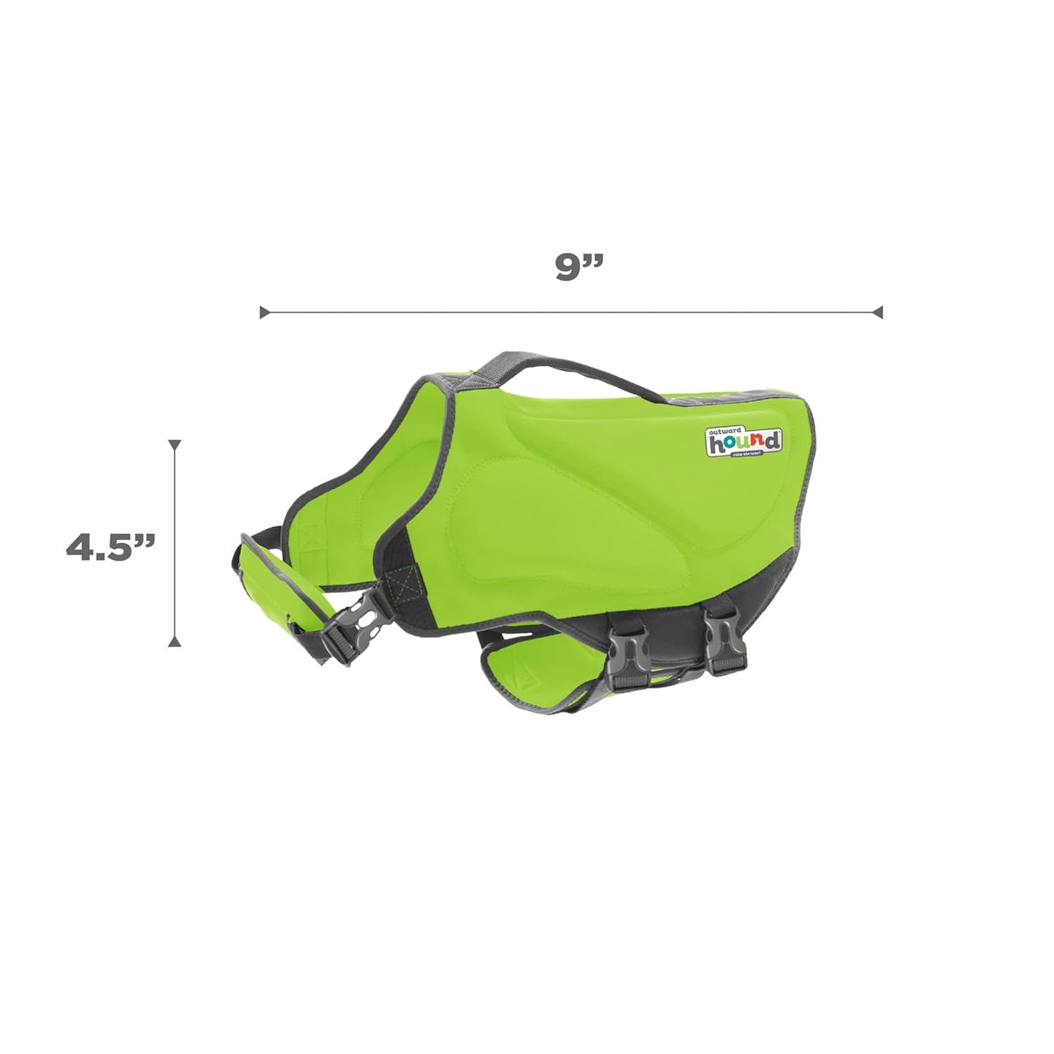 Outward Hound Dawson Swim Dog Life Jacket, High-Performance Neoprene Dog Life Vest for Swimming, Boating, and Water Safety, XS, Green
