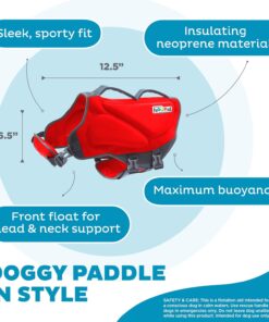 Outward Hound Dawson Swim Red Dog Life Jacket, Medium