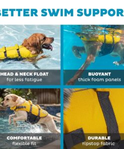 Outward Hound Granby Splash Yellow Dog Life Jacket, Large