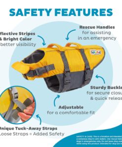 Outward Hound Granby Splash Yellow Dog Life Jacket, Large